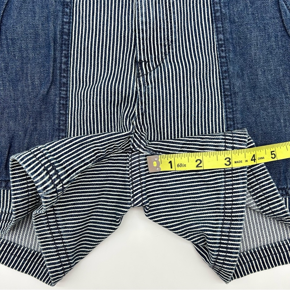 Pilcro and the Letterpress Blue Striped Patchwork Jean Shorts Sz 29 NWT - Picture 8 of 10